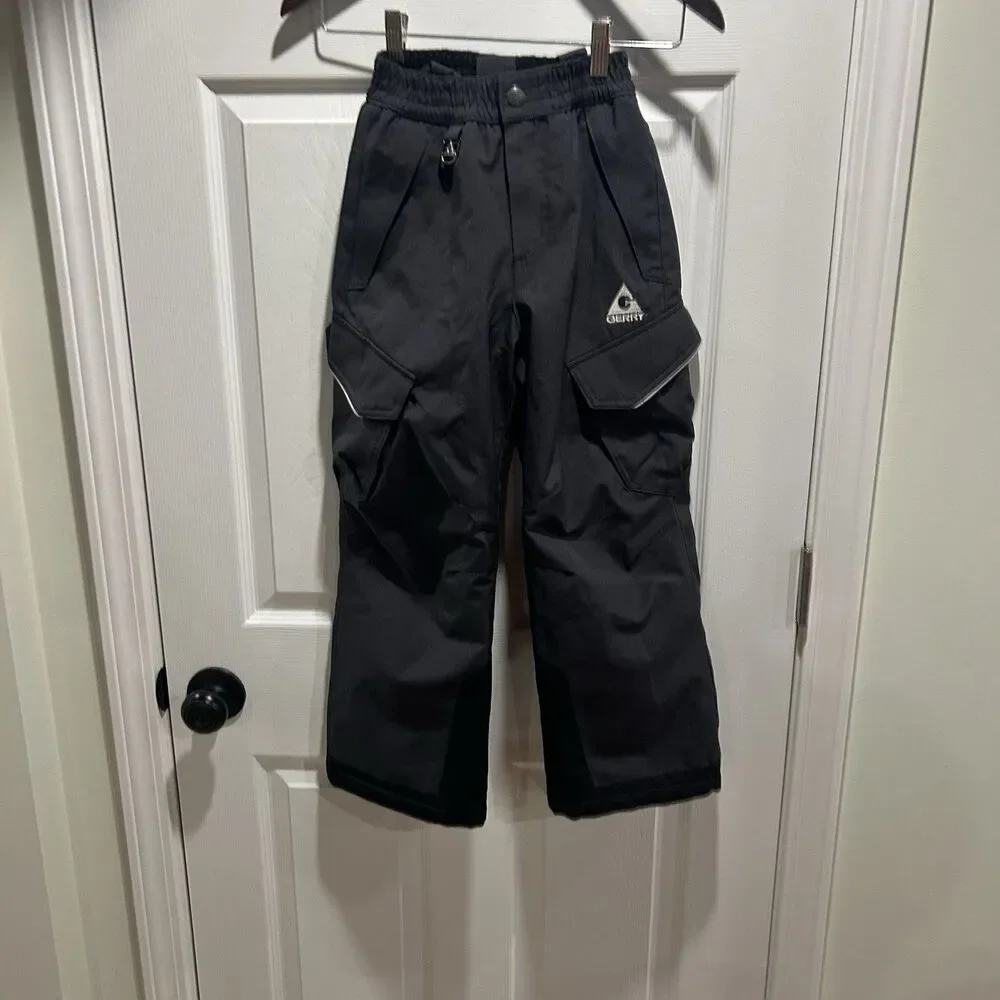 Gerry Kids Snow Ski Pants Black Insulated Cargo Winter Snowboard Size S 7/8